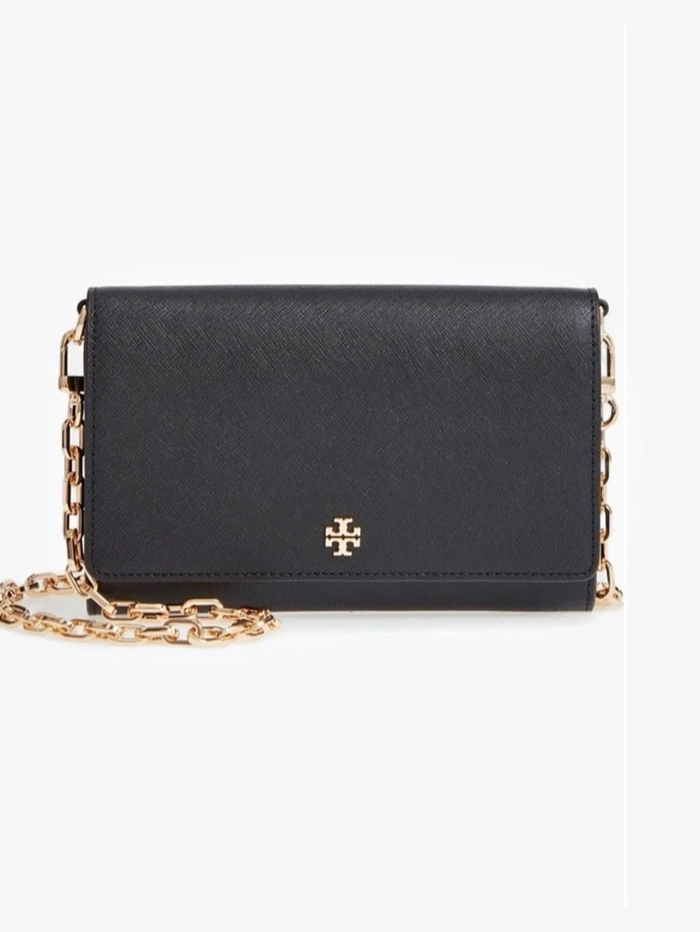 Tory Burch Robinson Chain Wallet Black Crossbody Bag